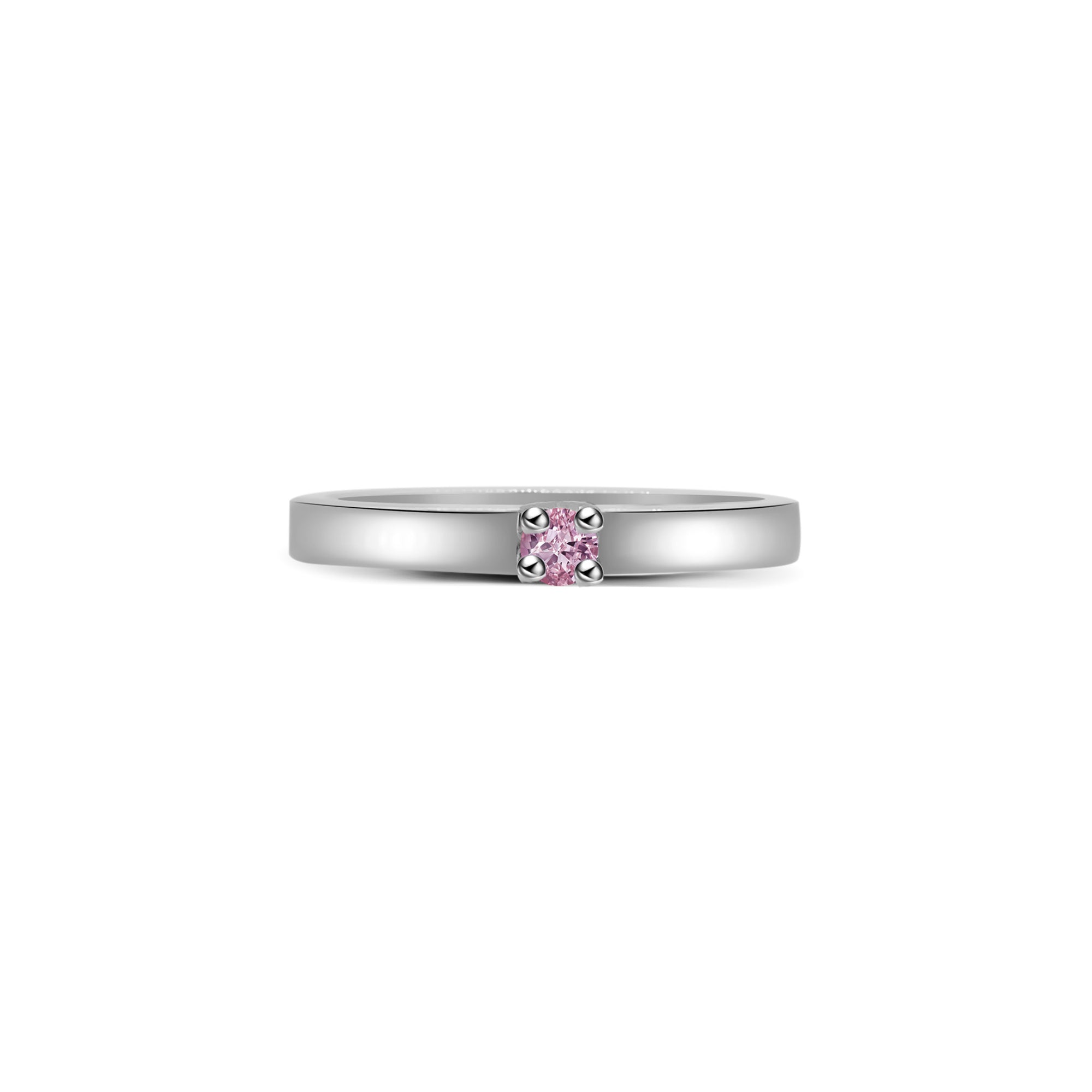 Josha Stackable Solitaire Band - Pink Round 2021-015