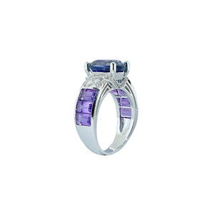 Joycio Contemporary Gemstone Cocktail Ring - Tanzanite Oval W204