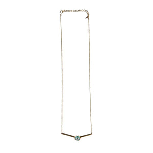 Karlio Contemporary Bar Gemstone Solitaire Pendant - Teal Octagonal 2021-212