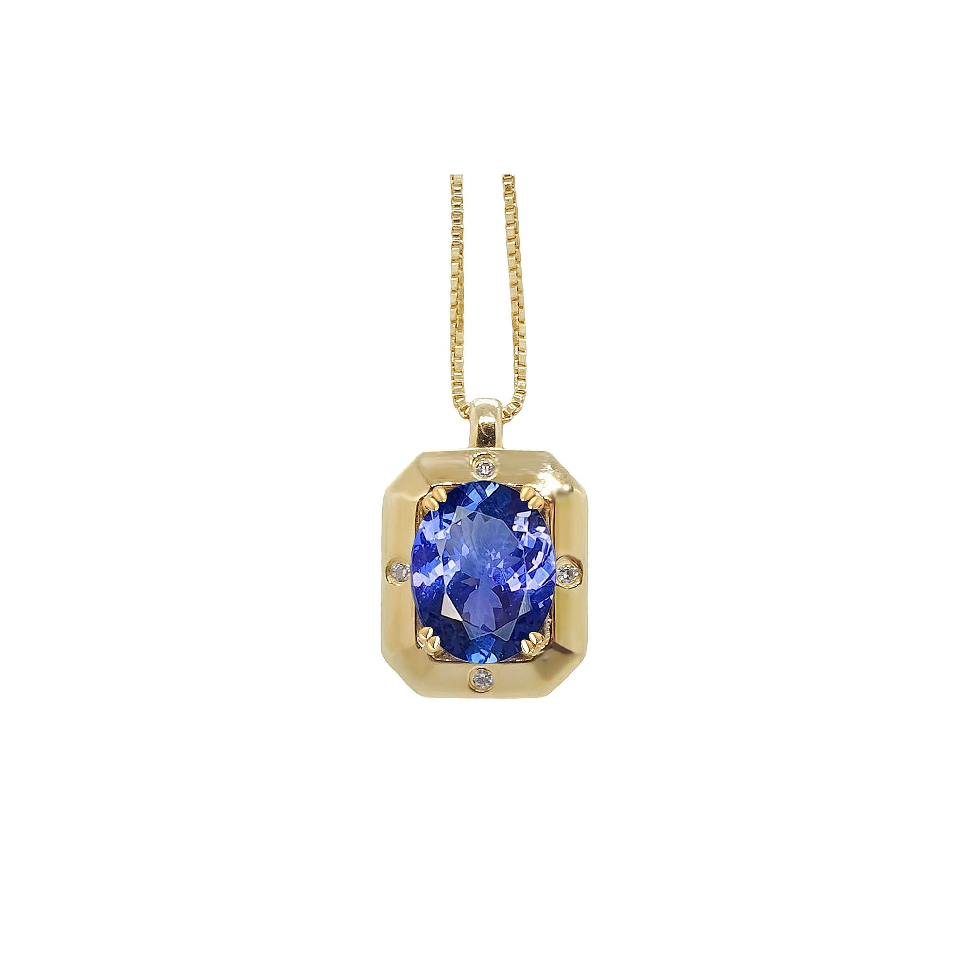 Kelvio Octagonal Gemstone Pendant - Tanzanite Oval 2021-002