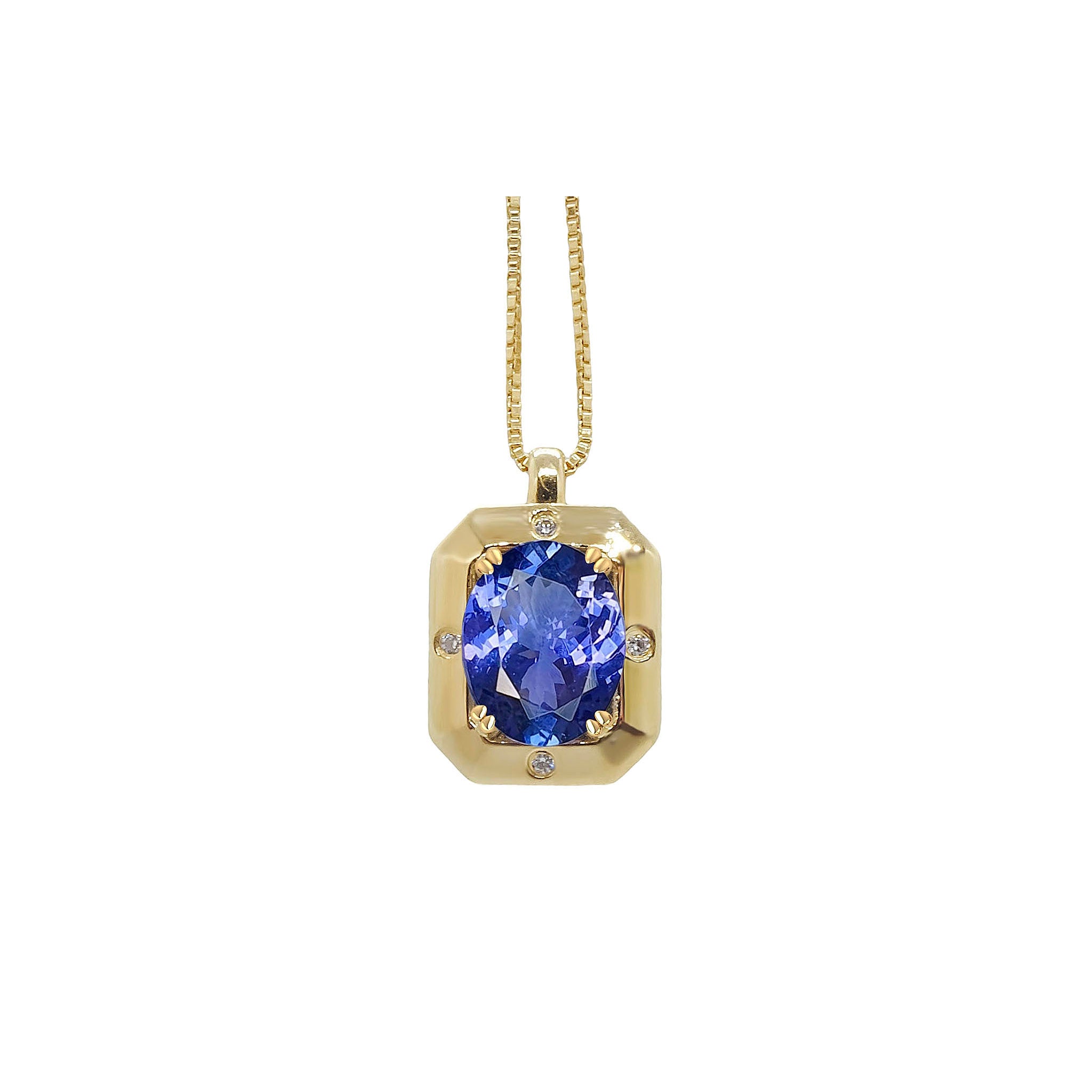 Kelvio Octagonal Gemstone Pendant - Tanzanite Oval 2021-002