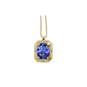 Kelvio Octagonal Gemstone Pendant - Tanzanite Oval 2021-002