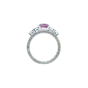 Keroyale Full Diamonds Gemstone Ring - Pink Round W209