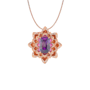 Lotusa Gemstone Interchangeable Pendant - Purple Long Cushion 2021-221