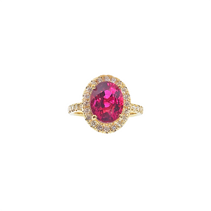 Lynno Halo Gemstone Ring - Pink Halo 2021-193