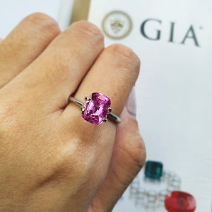 Pink Sapphire 2.67CT Long Cushion GIA M286