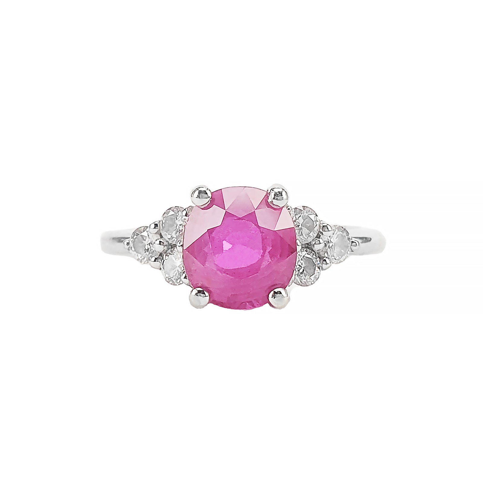 Nurja 2.14CT Unheated Pink Sapphire Three Stone Ring M417