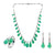 Viridian Emerald Pear Cabochon Set - Earrings, Necklace, and Ring M423