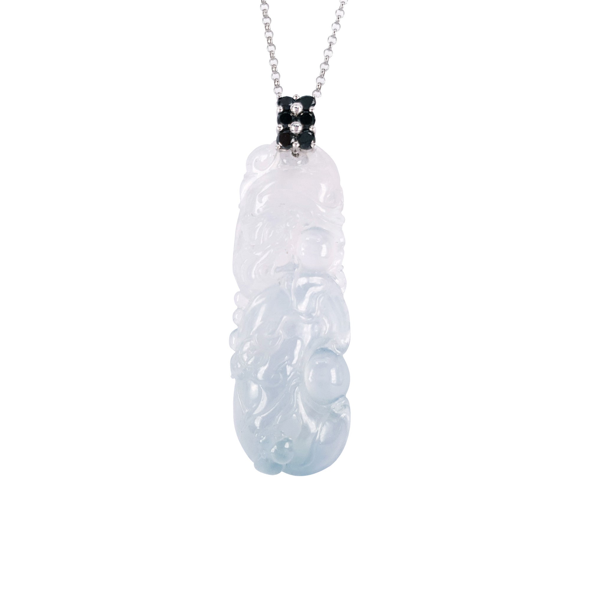 Icy Jade Pendant With Black Diamonds M430