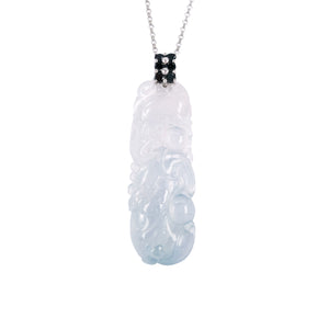 Icy Jade Pendant With Black Diamonds M430