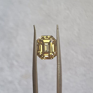 Natural Fancy Dark Brown Greenish Yellow Emerald Cut 3.01CT Diamond GIA Certified M463