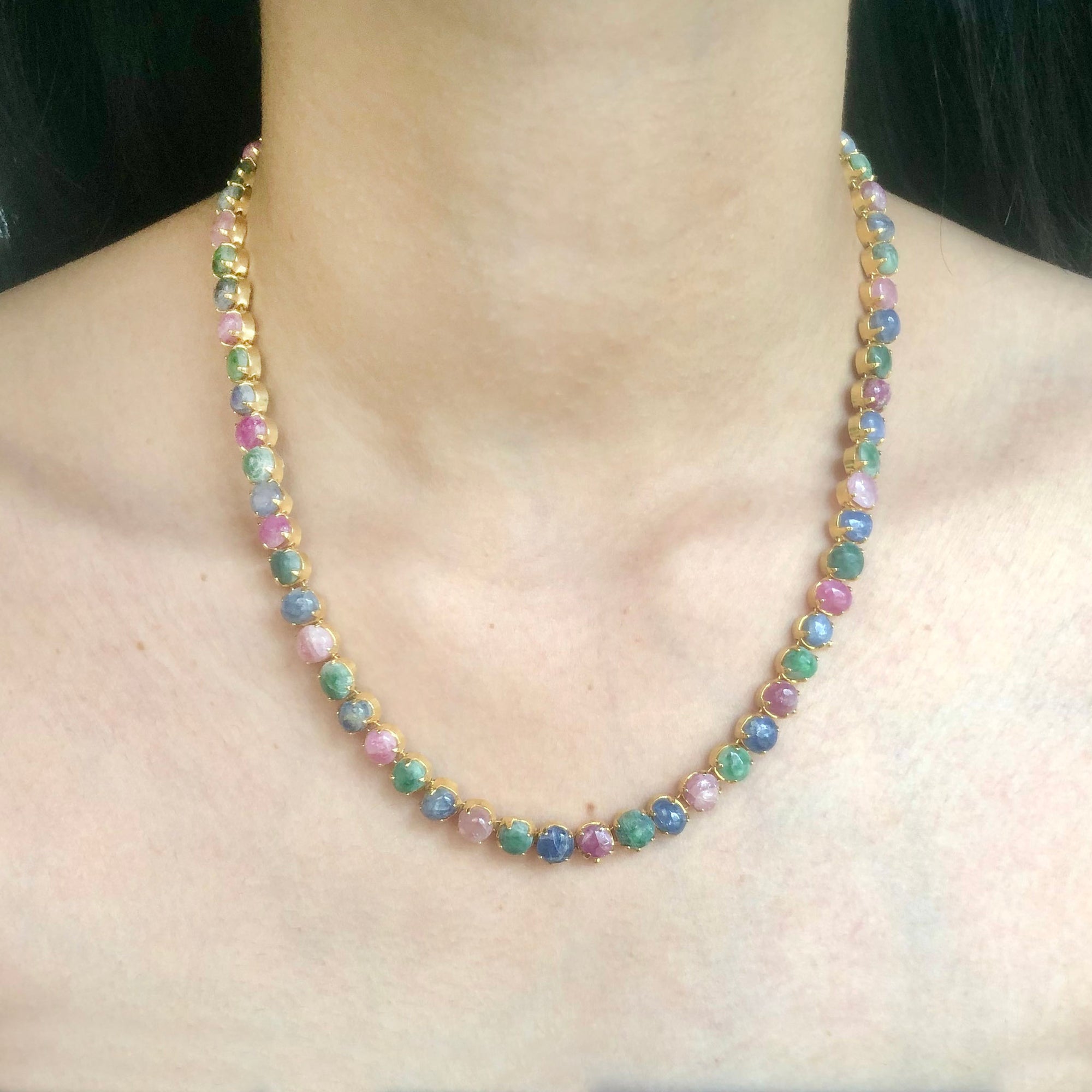 Multicolour Cabochon Necklace M502