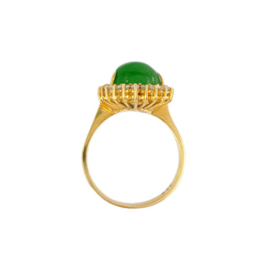 Lenora Jade Mix Tapered Baguette and Round Halo Ring M514