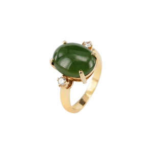 Nurjade Green Jade Three Stone Ring M515