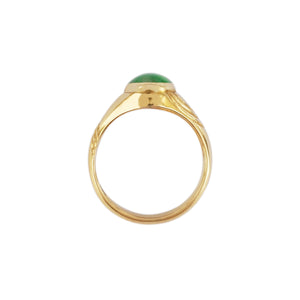 Ezra Green Jade Bezel Setting Gemstone Ring M516