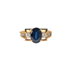 Esme Vintage Solitaire Ring - Sapphire Oval M517