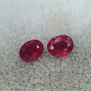 Unheated Burmese Ruby Oval Pair 2.07CT M555