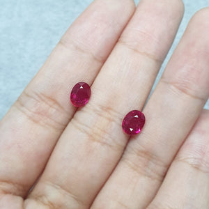 Unheated Burmese Ruby Oval Pair 2.07CT M555