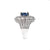 Protoplasm Double Halo Five Shank Gemstone Ring - Sapphire Oval AU422