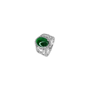 Linnade Gemstone Halo Ring - Green Oval M630