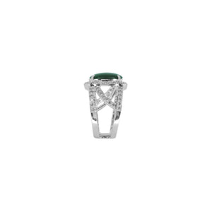 Linnade Gemstone Halo Ring - Green Oval M630