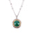 Mahar Emerald Round Double Halo Necklace M652