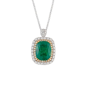 Mitchio Emerald Double Halo Dual Function Ring and Pendant M653