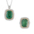 Mitchio Emerald Double Halo Dual Function Ring and Pendant M653