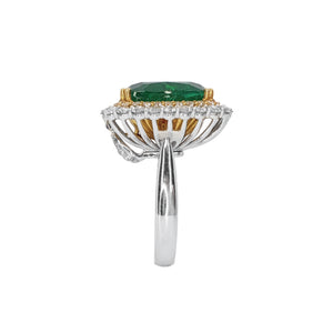 Mitchio Emerald Double Halo Dual Function Ring and Pendant M653