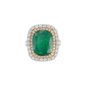 Mitchio Emerald Double Halo Dual Function Ring and Pendant M653