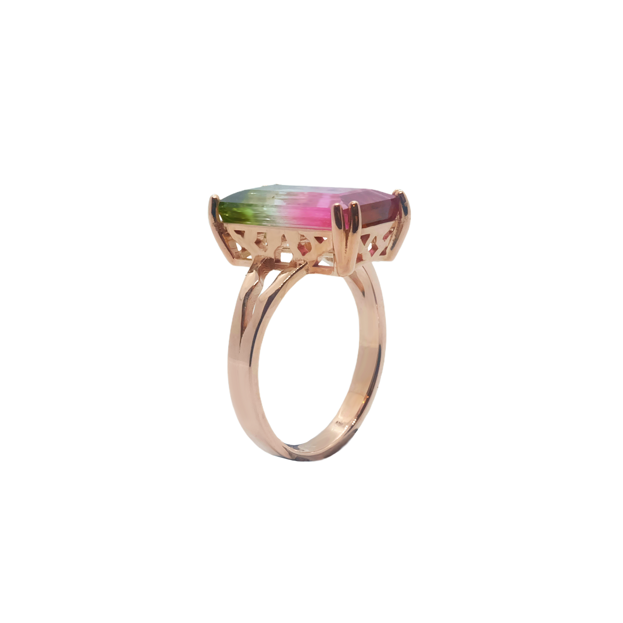 Mabelio Solitaire Gemstone Ring - Bicolour Emerald 2021-034