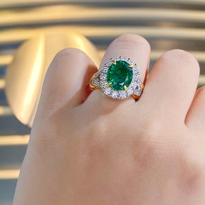 Maharaja Zambian Emerald Halo Ring with Certificate 4.03CT M412