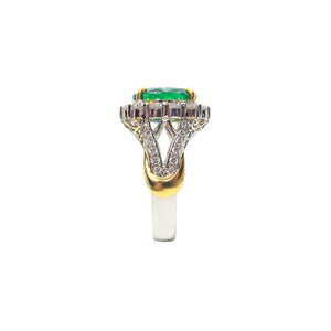 Maharaja Zambian Emerald Halo Ring with Certificate 4.03CT M412