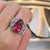 Maurie Floral Cocktail Ring V2 - Pink Pear W219