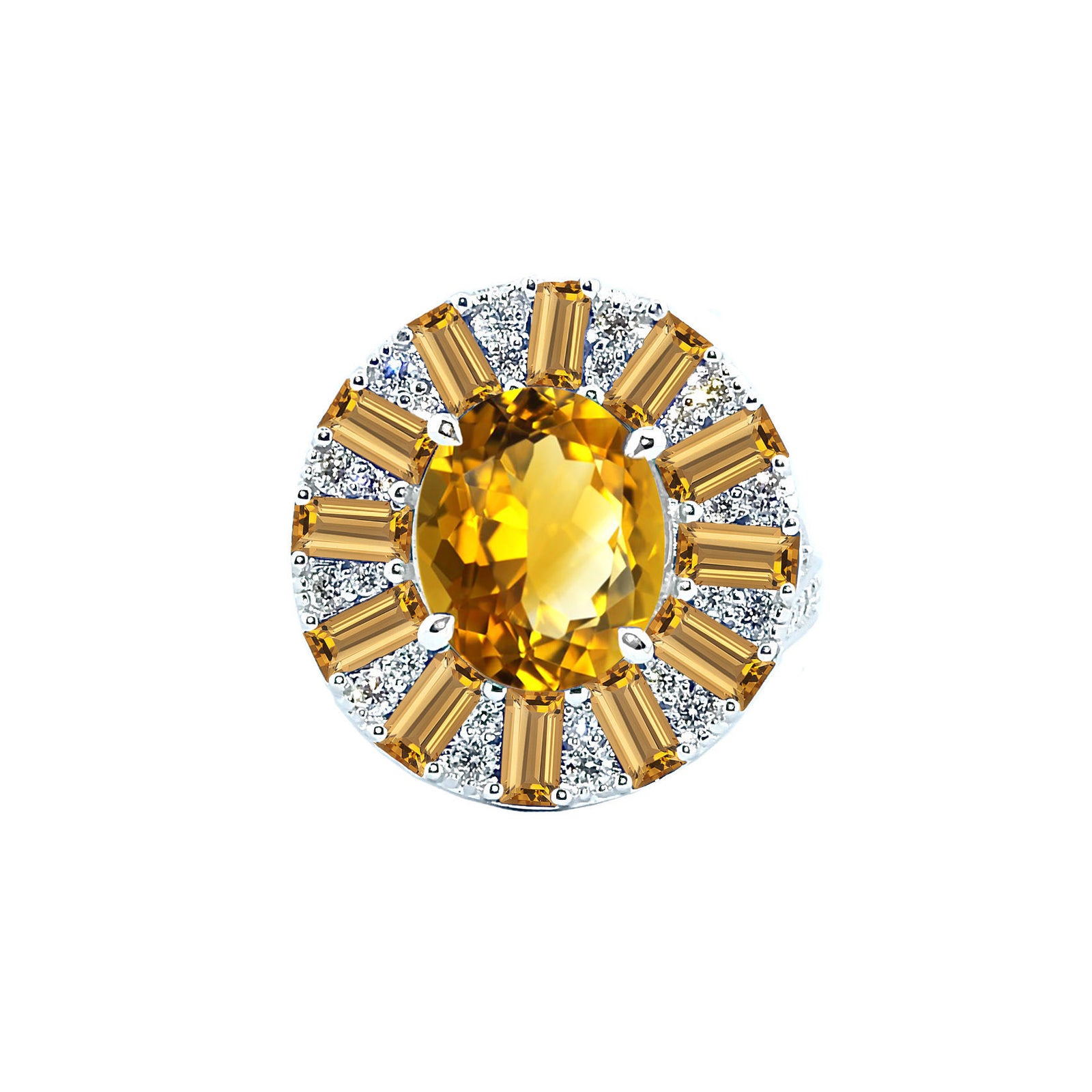 Maurina Starburst Halo Ring - Semi Precious Oval 2019-77