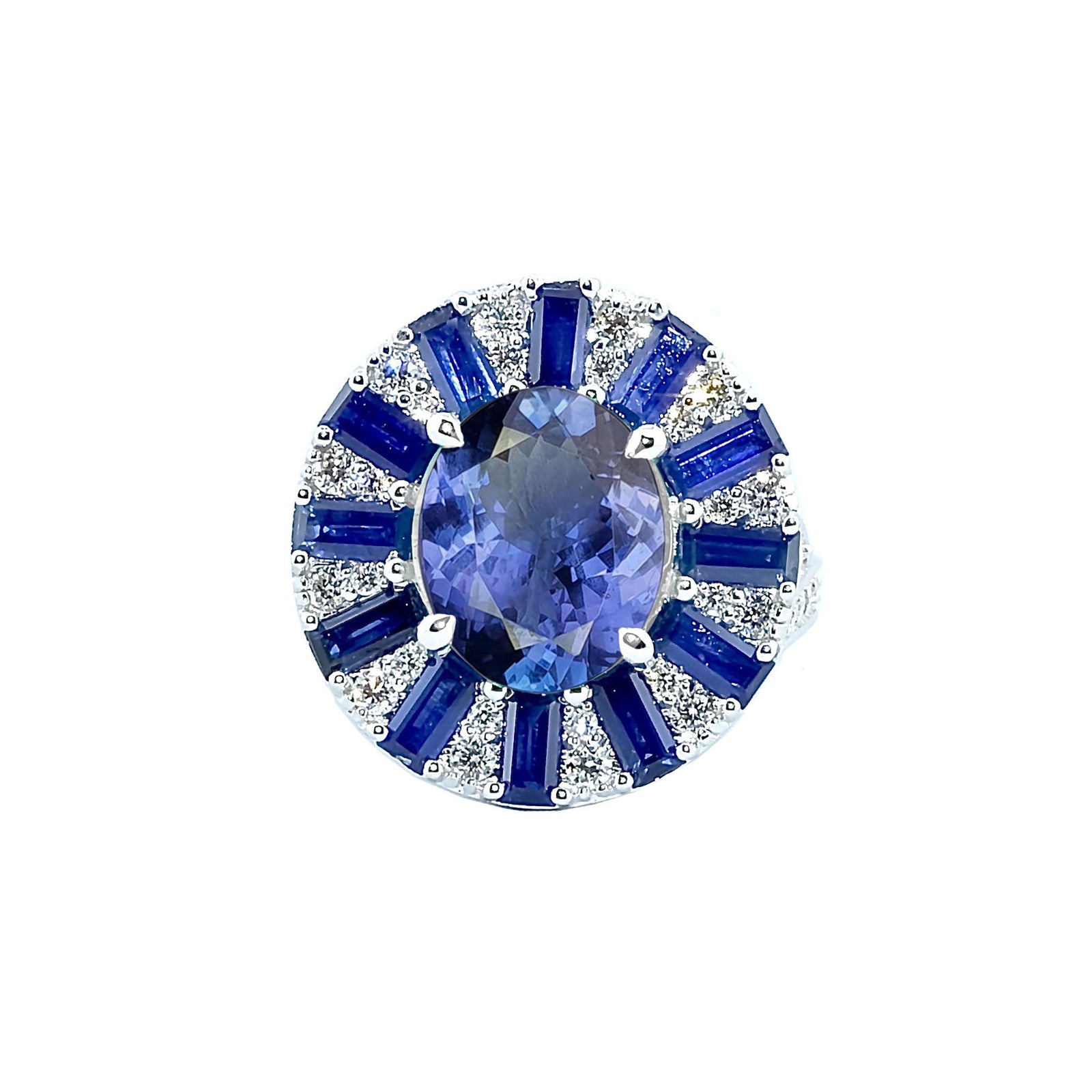 Maurina Starburst Halo Ring - Tanzanite Oval 2019-77
