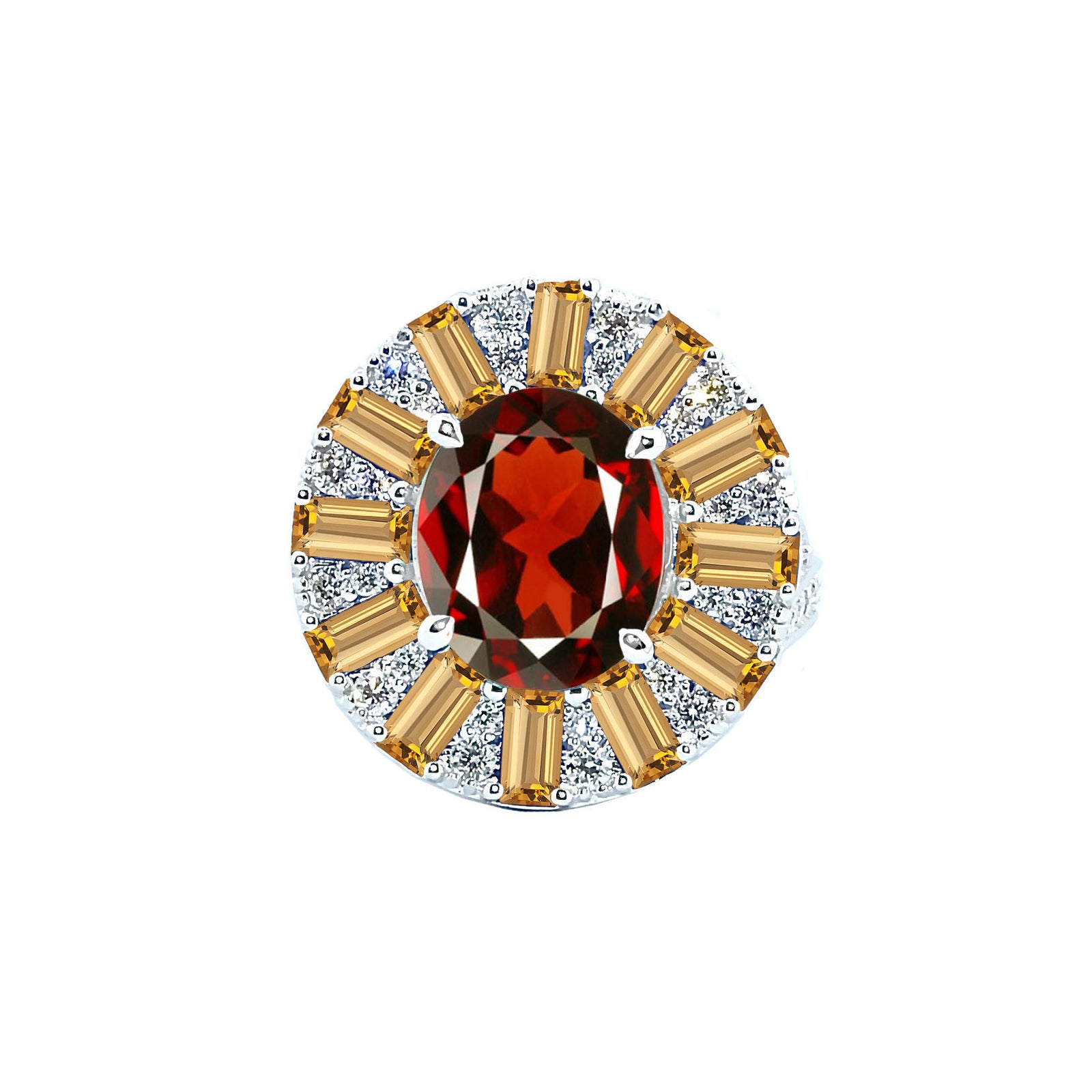 Maurino Starburst Halo Ring - Semi Precious Oval 2019-77