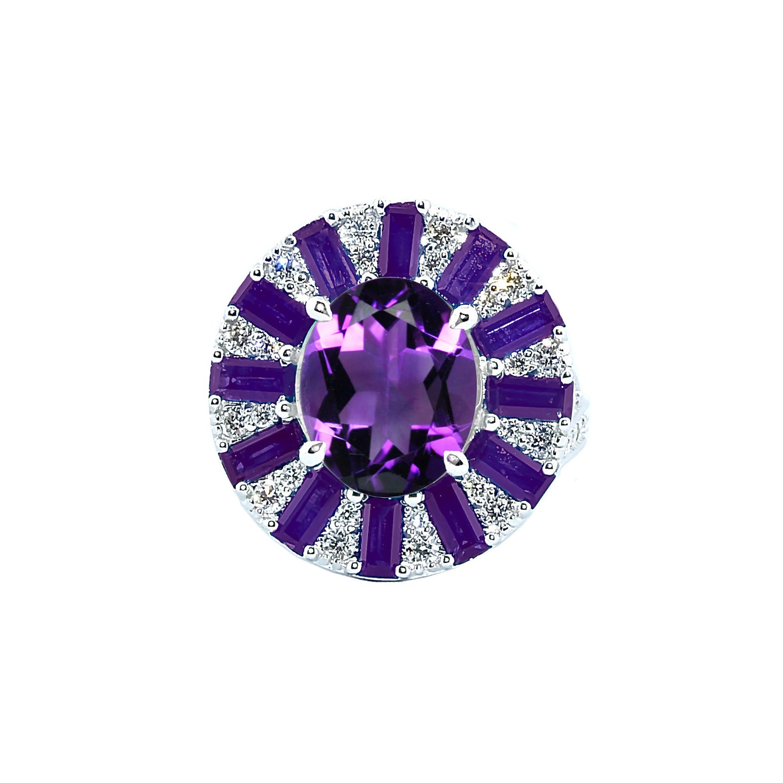 Maurina Starburst Halo Ring - Semi Precious Oval 2019-77