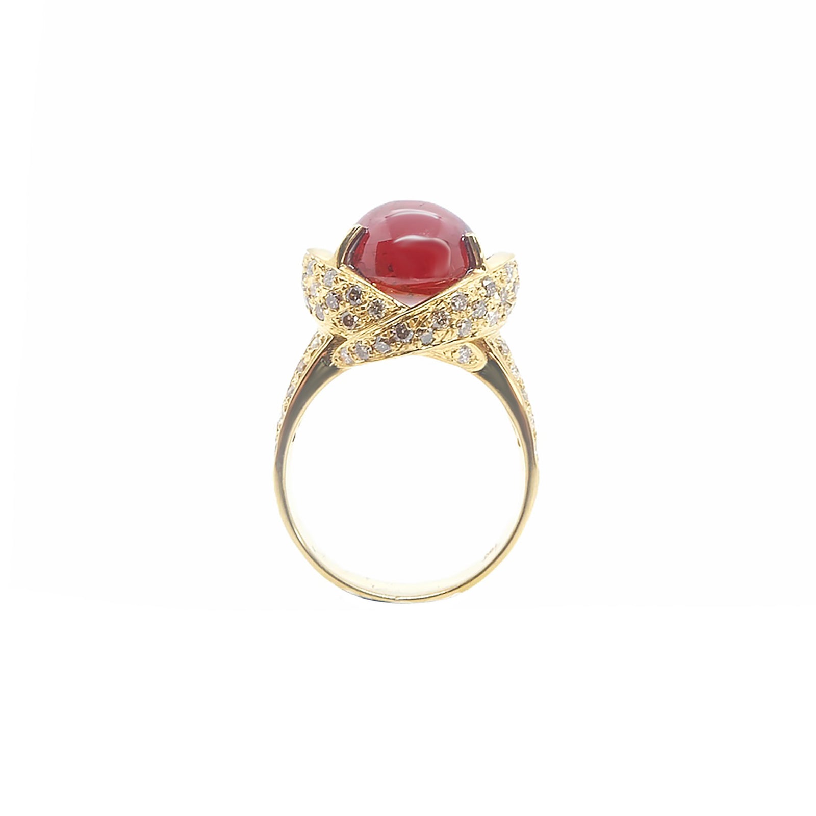 Maussin Cabochon Gemstone Ring - Red Oval AU377-G134