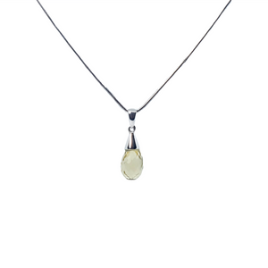 Nicci Teardrop Briolette Cut Solitaire Pendant - Yellow Pear 2021-186