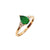 Nurja Three Stone Ring - Green Pear 2020-156