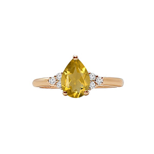 Nurja Three Stone Ring - Semi Precious Pear 2020-156