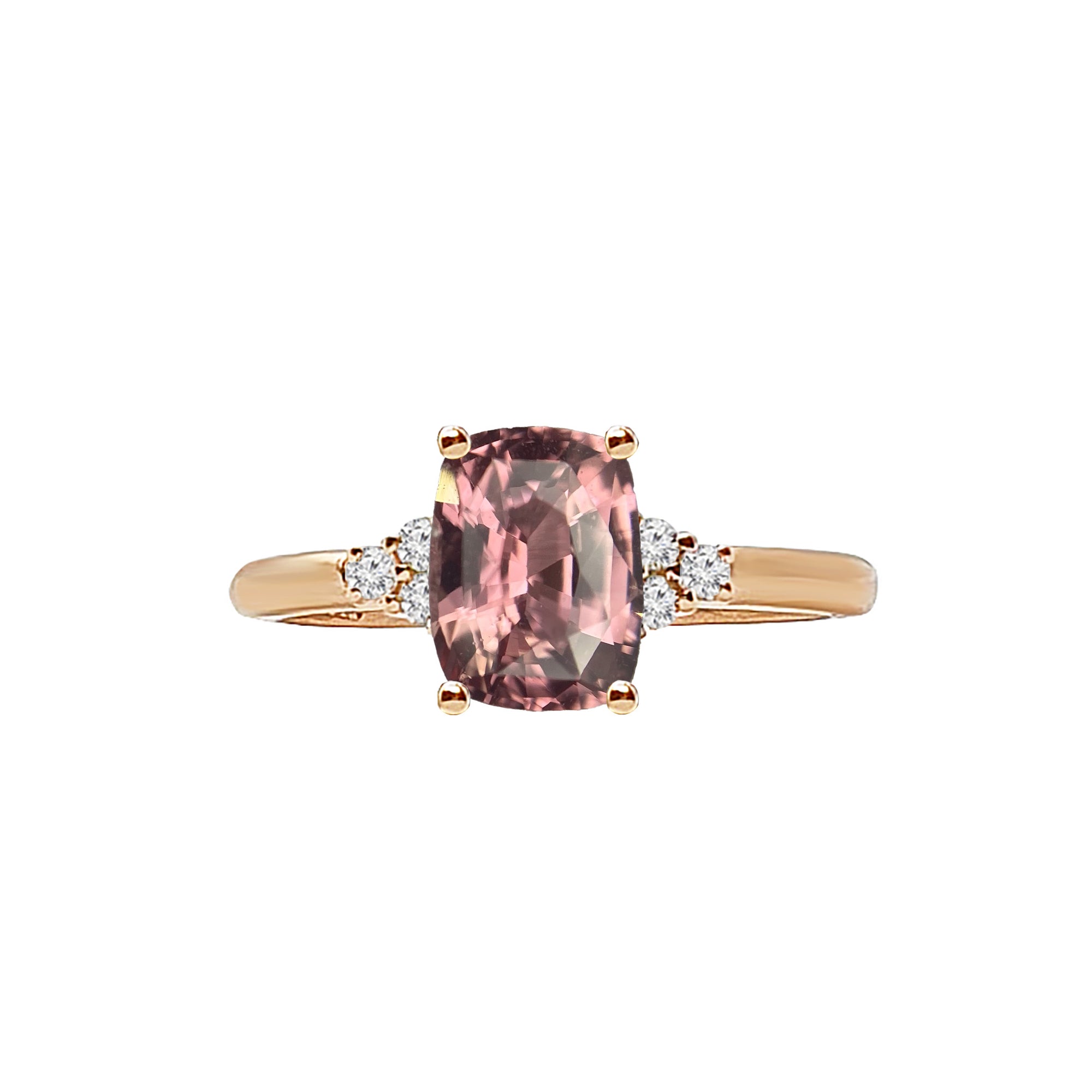 Nurja Three Stone Ring - Pink Long Cushion 2020-156