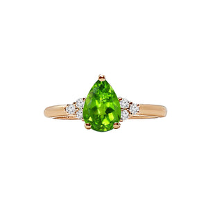 Nurja Three Stone Ring - Semi Precious Pear 2020-156