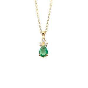 Nurja Gemstone Pendant - Green Pear 2022-066