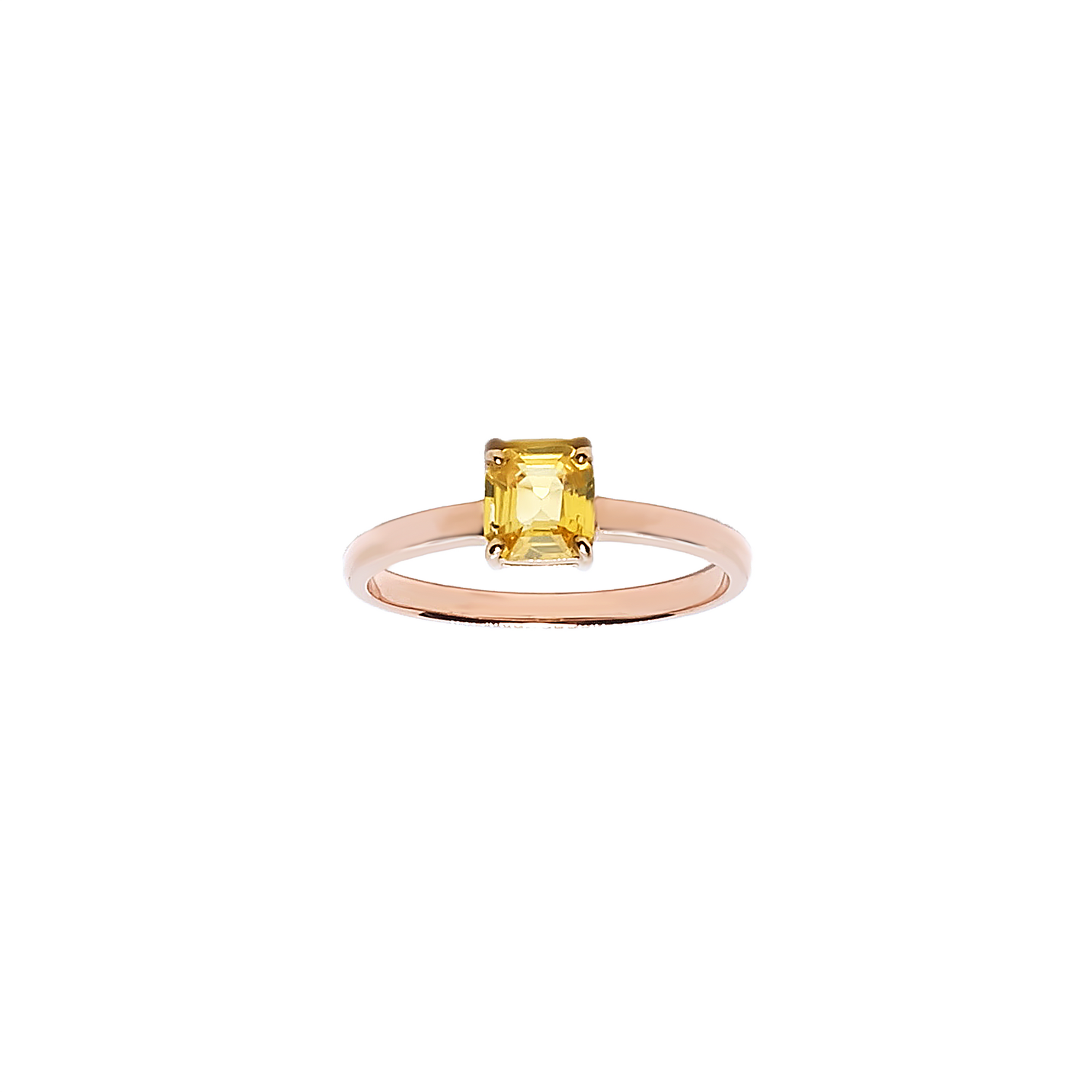 Petra Solitaire Gemstone Ring Small - Yellow Octagonal 2021-153