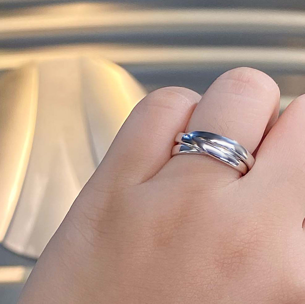 Silver Russian Wedding Ring Size N Triple Band | Cornish Jewel