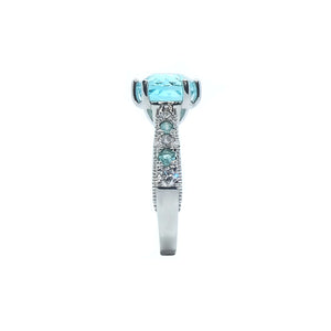 Shana Vintage Milgrain Solitaire Gemstone Ring - Paraiba Round 2021-022