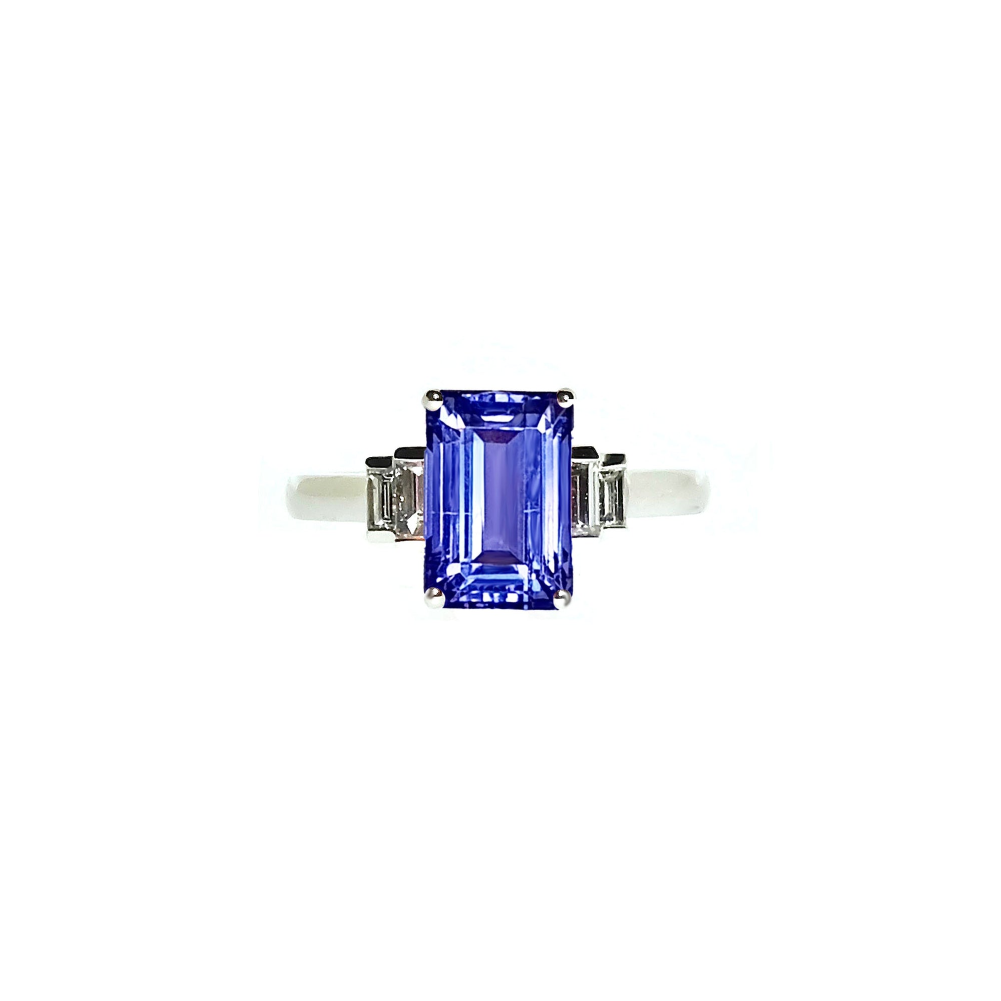 Shangrila Baguette Five Stone Ring - Tanzanite Emerald 2019-228
