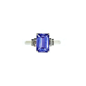 Shangrila Baguette Five Stone Ring - Tanzanite Emerald 2019-228